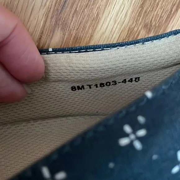 Trotters Comfort Espadrilles 8M Navy Cloth White Design Rubber Sole Jute Detail - Picture 7 of 7